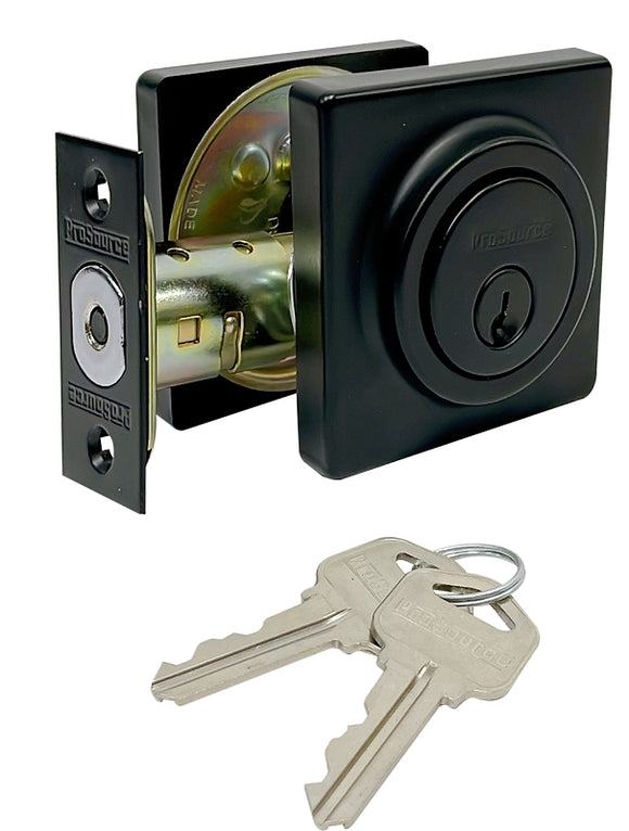 ProSource DD9 Series DD9X92-SP5V24 Deadbolt, 3 Grade, Brass Key Key, Metal, Matte Black, 2-3/8, 2-3/4 in Backset