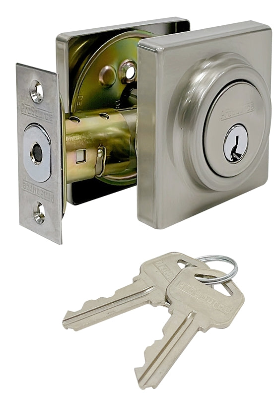 ProSource DD9 Series DD9X21-SP5V24 Deadbolt, 3 Grade, Brass Key Key, Metal, Satin Nickel, 2-3/8, 2-3/4 in Backset
