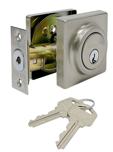 ProSource DD9 Series DD9X22-SP5V24 Deadbolt, 3 Grade, Brass Key Key, Metal, Satin Nickel, 2-3/8, 2-3/4 in Backset