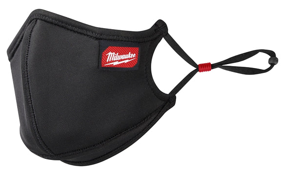 Milwaukee 48-73-4238 3-Layer Performance Face Mask, L/XL Mask, Black, Nylon/Polyester/Spandex Facepiece, 3/PK