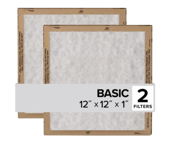 Filtrete FPL10-2PK-24 Air Filter, 12 in L, 12 in W, 2 MERV, For: Air Conditioner, Furnace and HVAC System