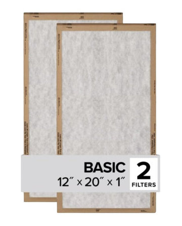 Filtrete FPL19-2PK-24 Air Filter, 20 in L, 12 in W, 2 MERV, For: Air Conditioner, Furnace and HVAC System