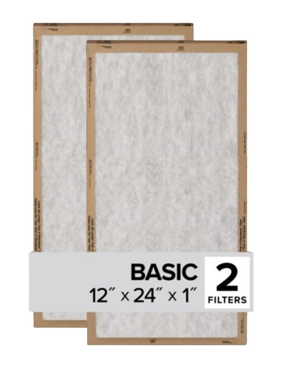 Filtrete FPL20-2PK-24 Air Filter, 24 in L, 12 in W, 2 MERV, For: Air Conditioner, Furnace and HVAC System