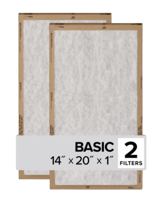 Filtrete FPL05-2PK-24 Air Filter, 20 in L, 14 in W, 2 MERV, For: Air Conditioner, Furnace and HVAC System