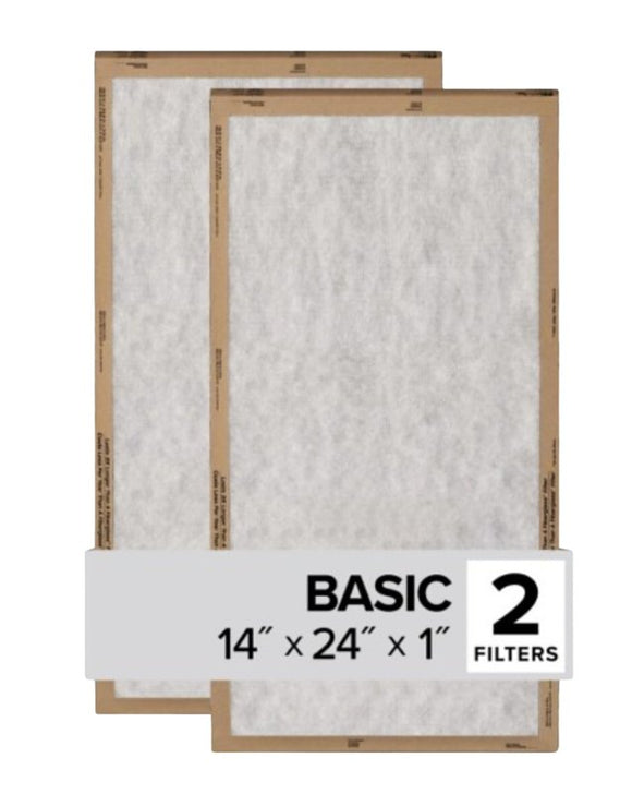 Filtrete FPL23-2PK-24 Air Filter, 24 in L, 14 in W, 2 MERV, For: Air Conditioner, Furnace and HVAC System