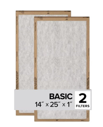 Filtrete FPL04-2PK-24 Air Filter, 25 in L, 14 in W, 2 MERV, For: Air Conditioner, Furnace and HVAC System