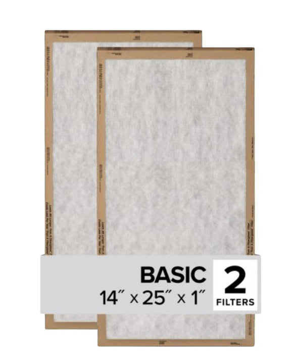 Filtrete FPL04-2PK-24 Air Filter, 25 in L, 14 in W, 2 MERV, For: Air Conditioner, Furnace and HVAC System