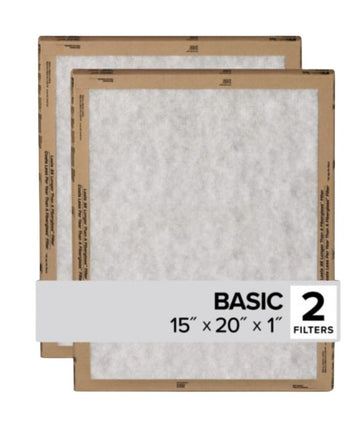 Filtrete FPL06-2PK-24 Air Filter, 20 in L, 15 in W, 2 MERV, For: Air Conditioner, Furnace and HVAC System