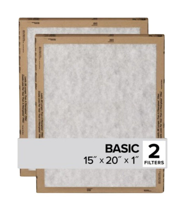 Filtrete FPL06-2PK-24 Air Filter, 20 in L, 15 in W, 2 MERV, For: Air Conditioner, Furnace and HVAC System
