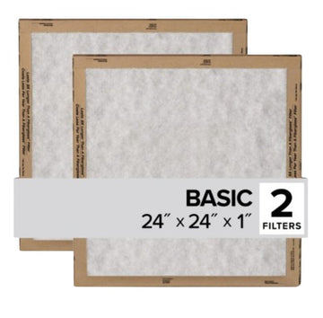 Filtrete FPL12-2PK-24 Air Filter, 24 in L, 24 in W, 2 MERV, For: Air Conditioner, Furnace and HVAC System