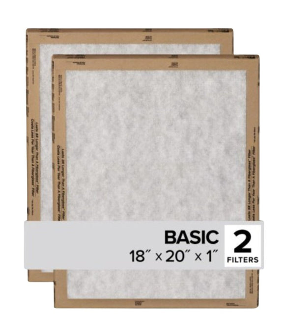 Filtrete FPL45-2PK-24 Air Filter, 20 in L, 18 in W, 2 MERV, For: Air Conditioner, Furnace and HVAC System