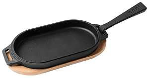 PAN SIZZLER CSTIRN W/WOODEN BS
