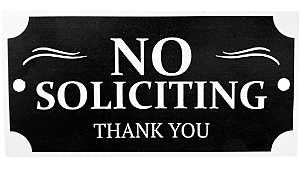 PLAQUE HOUSE NO SOLICITING    