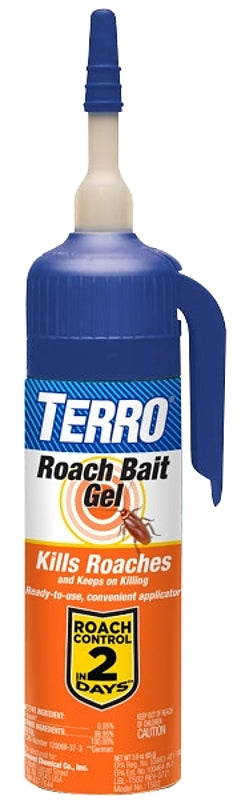 Terro T502 Roach Bait Gel, Gel, Paste, Mildly Sour, 3 oz, Bottle