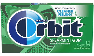 Orbit Gum 21484 Chewing Gum, Spearmint, 14 Piece