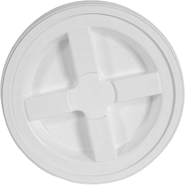 GAMMA2 4122E Lid, Heavy-Duty, Leak-Proof, HDPE, White, For: 3.5 to 7 gal Standard Plastic Buckets