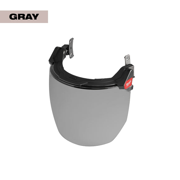 Milwaukee BOLT 48-73-1425 Full Face Shield, 10 in W Visor, 9-1/2 in H Visor, 0.06 in Thick Visor, Gray Visor