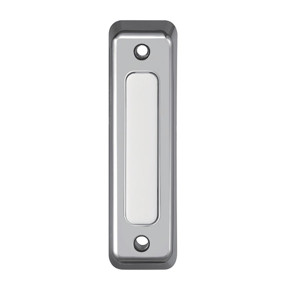 Heath Zenith Satin Nickel Plastic Wired Push Doorbell Button 18000222, Rectangular, Metal, Silver