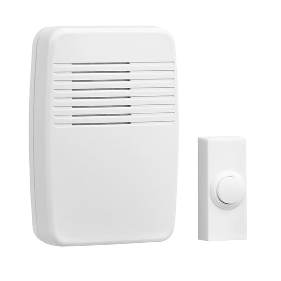 Heath Zenith SL-7366-02 Doorbell Kit, Wireless, Ding, Ding-Dong, Westminster Tone, 75 dB, Plastic, White