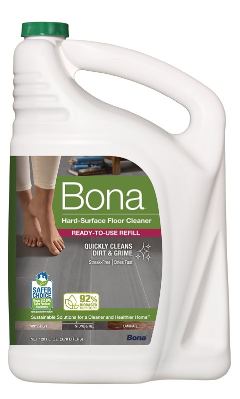 Bona WM700018172 Hard-Surface Floor Cleaner Refill, 128 oz Bottle, Liquid, Green