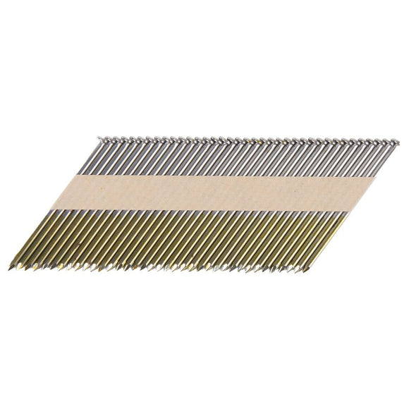 Metabo HPT 15105HPT Series Framing Nail, Paper Collation, 3 in L, 10 ga ga, Steel, Bright, 0.12 in Diameter