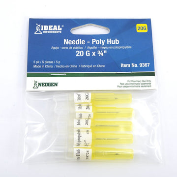 Neogen 9367 Hub Needle, 20 ga, 3/4 in L