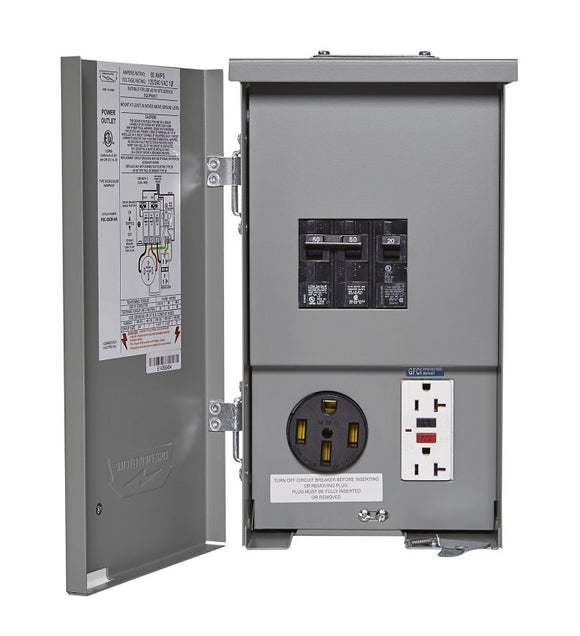 Connecticut Electric CESMPSC55GRHR RV Panel Power Outlet, 1-Phase, 50 A, 120/240 V, NEMA 3R Enclosure
