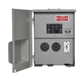 Connecticut Electric CESMPSC75GRHR RV/EV Power Outlet, 1-Phase, 80 A, 120/240 VAC, 6-Space, 4-Knockout, 3R Enclosure