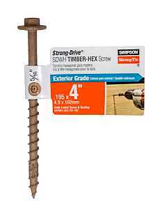 WOOD SCREW HEX WASHER 0.65X4IN