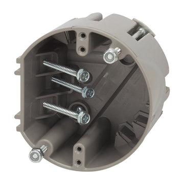 Soutwire Romex® MSBFAN Fan and Fixture Support Box, 4 in W, 2-3/4 in D, 3-7/8 in H, 1-Gang, 6-Knockout, Polycarbonate, Gray