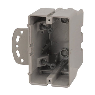 Southwire® Romex® MSBMMT2G Multi-Mount Outlet Box, 2-Gang, 1-Knockout, 1/2 in, Polycarbonate, Gray, Wall