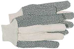 GLOVE COTTON 8 OZ PVC DOTTED L