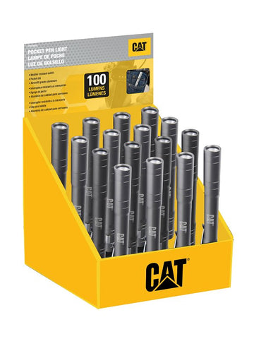 CAT CATERPILLAR Series CT221016 Pocket Pen Light, AAA Battery, LED Lamp, 100 Lumens, 30 m Beam Distance, 3.5 hr Run Time