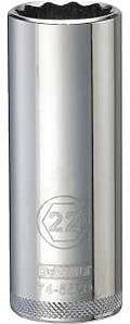 SOCKET DEEP 1/2DRIVE 12PT 22MM