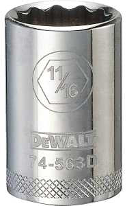 SOCKET 1/2IN DRIVE 12PT 11/16I