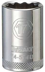 SOCKET 1/2IN DRIVE 12PT 17MM  