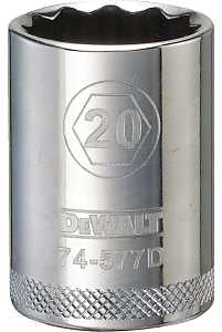 SOCKET 1/2IN DRIVE 12PT 20MM  