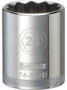 SOCKET 1/2IN DRIVE 12PT 24MM  