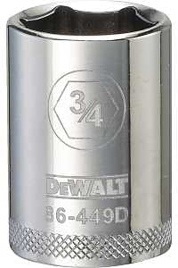 SOCKET 1/2 DRIVE 6PT 3/4IN    