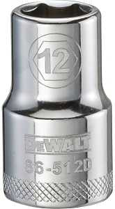 SOCKET 1/2 DRIVE 6PT 12MM     