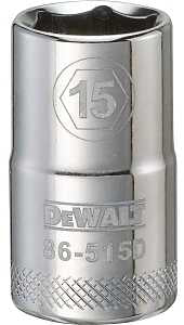SOCKET 1/2 DRIVE 6PT 15MM     