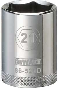 SOCKET 1/2 DRIVE 6PT 21MM     