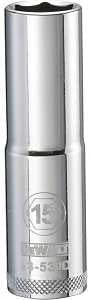 SOCKET DEEP 1/2 DRIVE 6PT 15MM