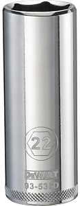 SOCKET DEEP 1/2 DRIVE 6PT 22MM