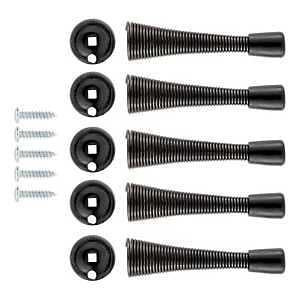 DOOR STOP SPRING MATTE BLK 3IN