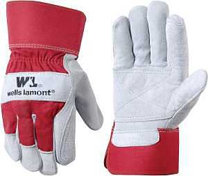 WRK GLOVES DBL LTHR PLM G/R XL