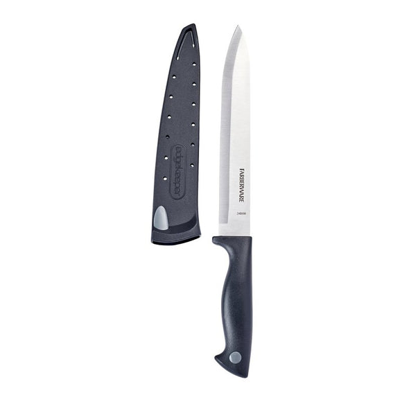 Farberware 5301747 Slicer Knife, 8 in L Blade, Stainless Steel Blade, Polypropylene Handle, Black Handle, Plain Blade