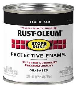 PAINT RUST OBS FLAT BLK 1/2PT 