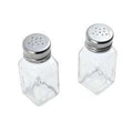 SALT & PEPPER SHAKER GLASS/SS 