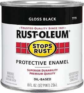 PAINT RUST OBS GLOSS BLK 1/2PT